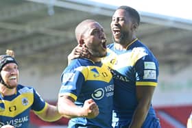 Watson Boas celebrates scoring against Rochdale. Picture: Howard Roe/AHPIX.com