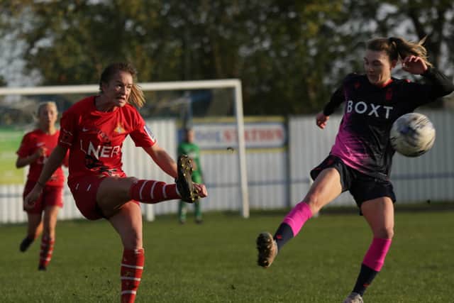 Belles' Sophie Bell in action against Nottingham Forest. Photo: Julian Barker