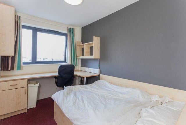 Spacious double bedroom that has the added benefit of fully fitted furniture to beech effect double bedframe and mattress, large desk area and wall and floor mounted storage.
