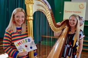 Polly Ives and harpist Louise Thompson