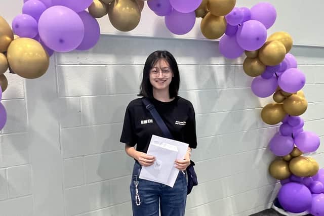 Rose Ng celebrates her success at Outwood Academy Danum.