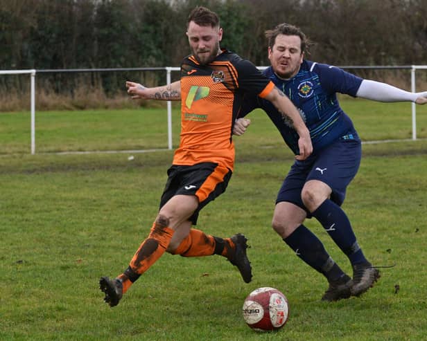 Lee Tilley in action for Scawthorpe Athletic.