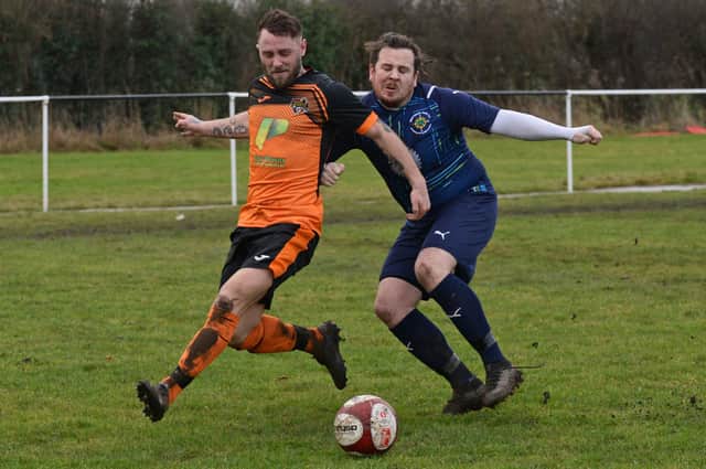 Lee Tilley in action for Scawthorpe Athletic.