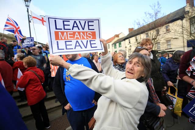 Nigel Farage's March for Leave is currently passing through Yorkshire, with Brexit supporters walking from Sunderland to London. Arriving in Doncaster on Thursday March 21st. Pictuer: Chris Etchells