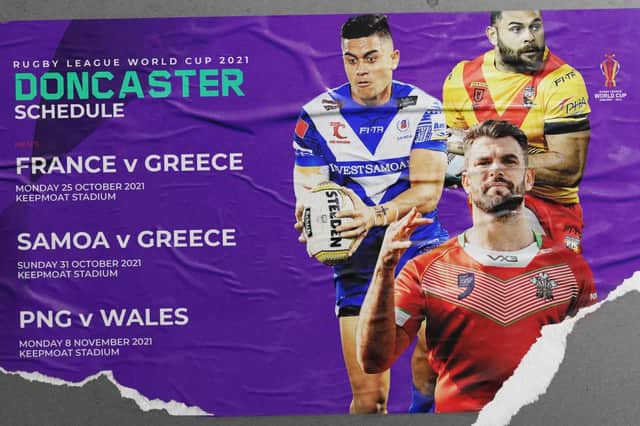 The Rugby League World Cup 2021 matches to be played in Doncaster have been revealed.
