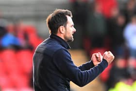 Doncaster Rovers head coach Danny Schofield on the touchline at Crewe Alexandra.