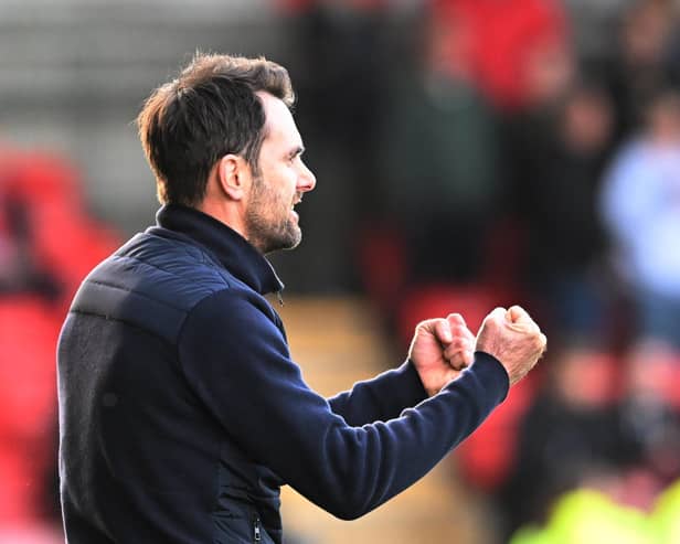 Doncaster Rovers head coach Danny Schofield on the touchline at Crewe Alexandra.