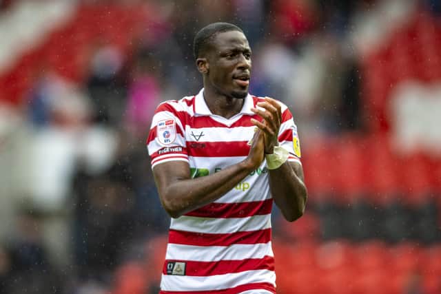 Doncaster Rovers defender Joseph Olowu is back in full training. Picture: Tony Johnson.