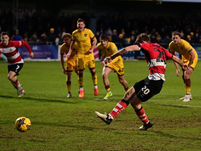 Joe Ironside dispatched Doncaster's late penalty las weekend at Sutton.