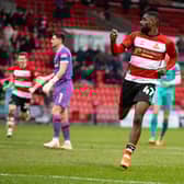 Hakeeb Adelakun notched his first goal for Doncaster Rovers last weekend. (Pic: John Hobson/AHPIX LTD).