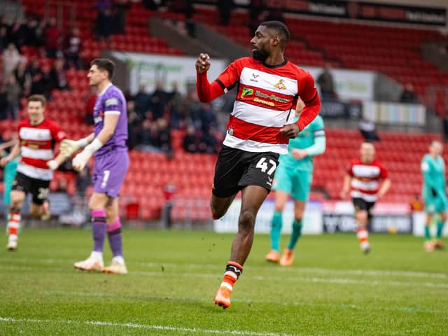 Hakeeb Adelakun notched his first goal for Doncaster Rovers last weekend. (Pic: John Hobson/AHPIX LTD).