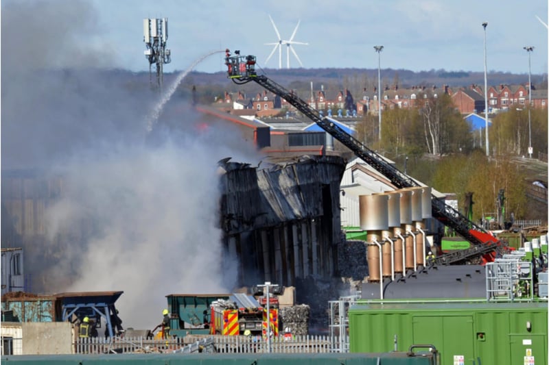 Smoke could be seen from up to 50 miles away at the height of the blaze.