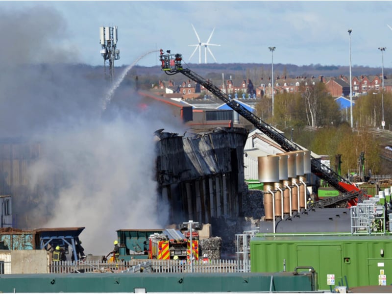 Smoke could be seen from up to 50 miles away at the height of the blaze.