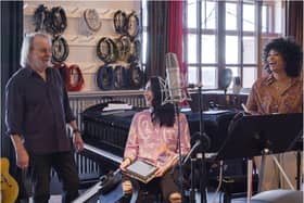 Rachel Clark, also known as Raya, in the studio with Abba's Benny Andersson in Sweden. (Photo: Abba Voyage).