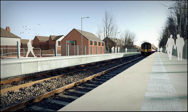 An artist's impression of how the reopened Askern station could look