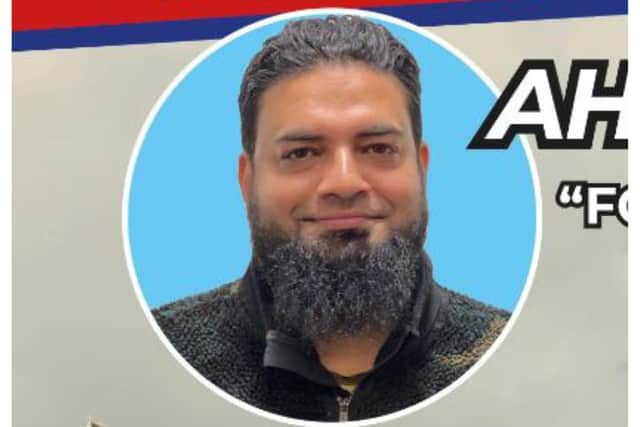 Ahsan Jamil is standing for the Workers Party of Great Britain.