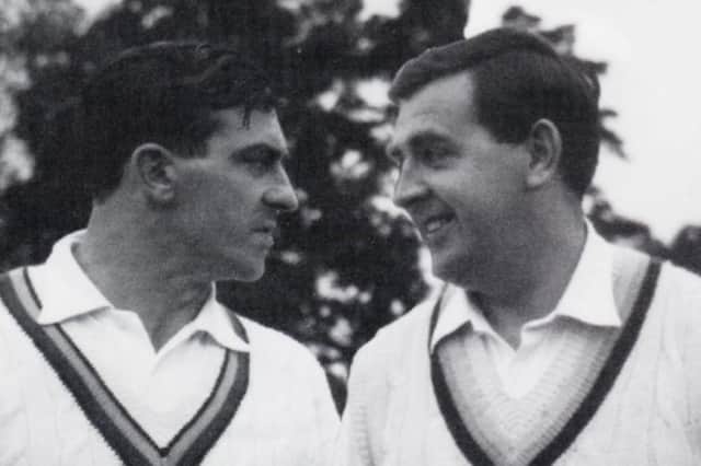 Mike Cowan, right, with Fred Trueman.