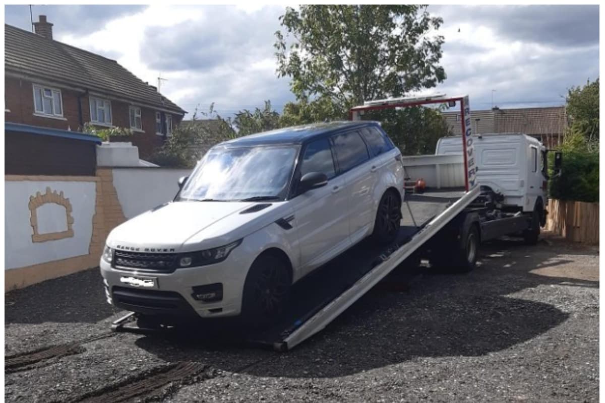 Abused Range Rover Stolen Range Rover recovered by police after raid on Doncaster street