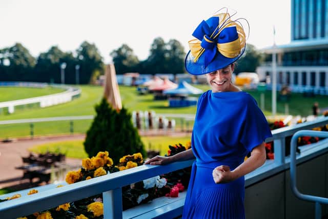"I am incredibly proud to have the privilege of showcasing this stunning bespoke hat on Ladies' Day at the Betfred St Leger Festival. This hat is not just a fashion statement, it represents the unity and strength of our community here in Doncaster." Jessica Tugby-Andrew of Doncaster Rovers Belles on the bespoke hat for Ladies Day at the St Leger Festival.