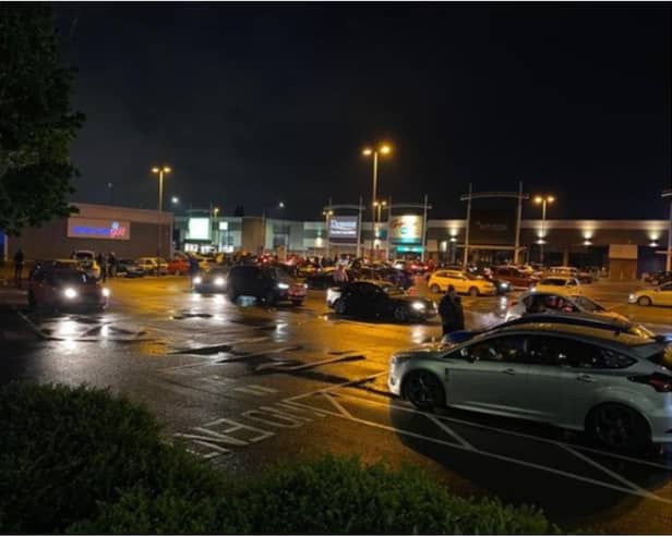 Police were called to the car meet on York Road on Saturday night.