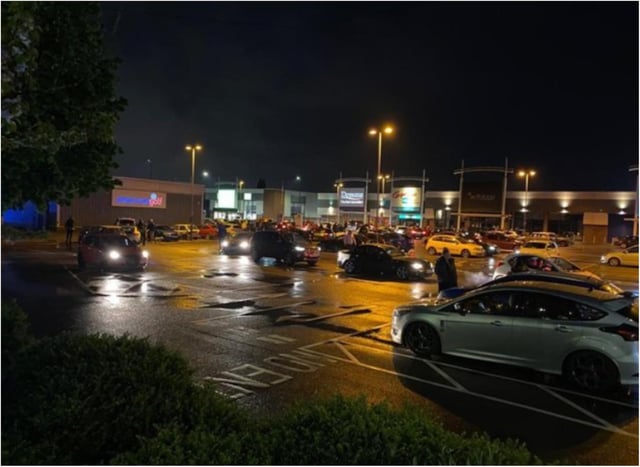 Police were called to the car meet on York Road on Saturday night.
