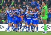 Doncaster Rovers' Ben Close is mobbed by his team mates after his injury time winner against Forest Green Rovers.