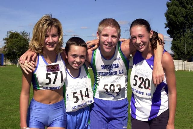 Runners took part in a 2.5 mile road race in August of 2001.
