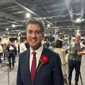 A jubilant Ed Miliband MP after his re-election.