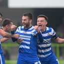 Ben Close celebrates his winner for Doncaster Rovers.