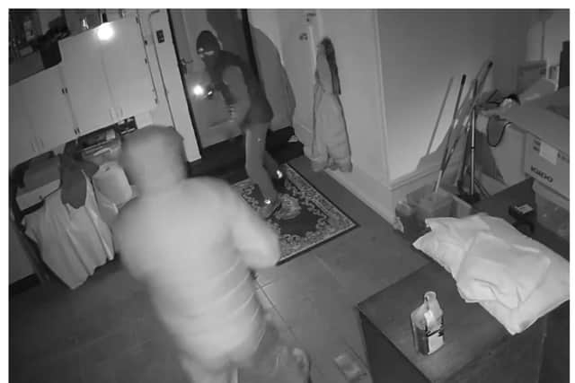Police have issued CCTV of the gang breaking into a house in Skellow.