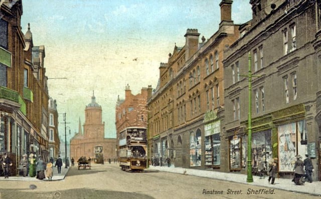 Looking towards the Peace Gardens and Town Hall, c. 1900