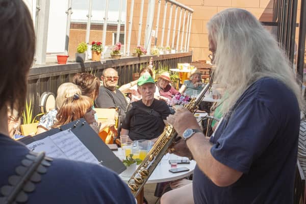 Saxophone quartet brings joy to patients at Montagu Hospital.