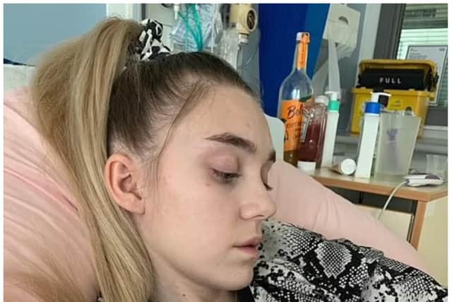 Doncaster student Emma Tuck has a rare condition that means she cannot eat without instantly throwing up. (Photo: SWNS)