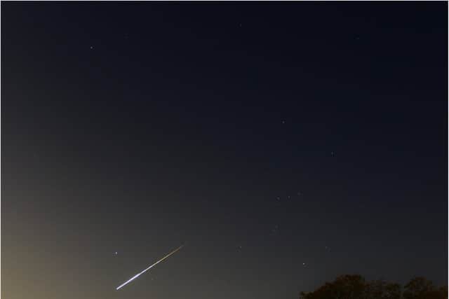 The meteor spotted in the skies over Doncaster last night. (Photo: Lyndon Barber).