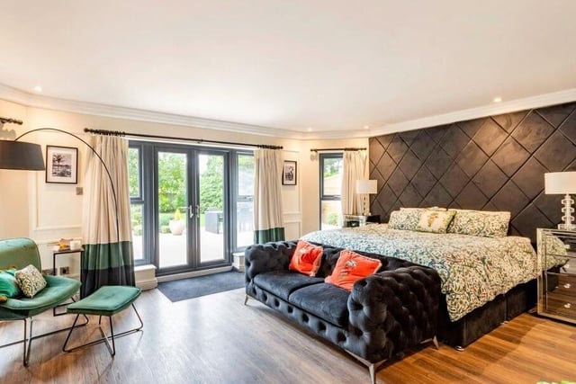 The main bedroom suite is on the lower ground floor of the property.