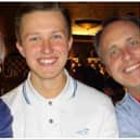 Lewis Daniels with late grandad Paul Daniels and dad Martin Daniels.