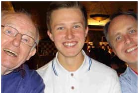 Lewis Daniels with late grandad Paul Daniels and dad Martin Daniels.