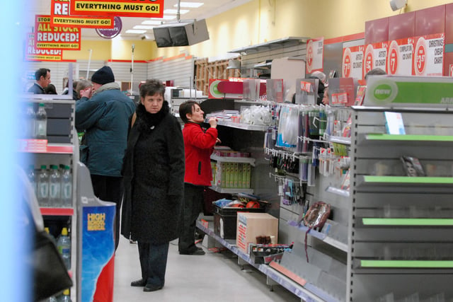 The shelves were emptying as shoppers grabbed bargains on the last day of Woolworths in Jarrow in 2009.