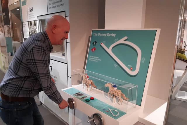 Bill McHugh demonstrates the Donny Derby at Danum Gallery, Library and Museum