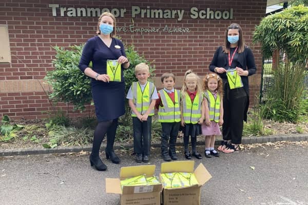 Tranmoor pupils receive the new vests