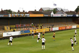 A general view inside of the Jakemans Community Stadium, home of Boston United. Photo: Alex Pantling/Getty