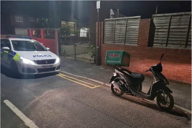 Police seized a takeaway delivery rider in Doncaster.