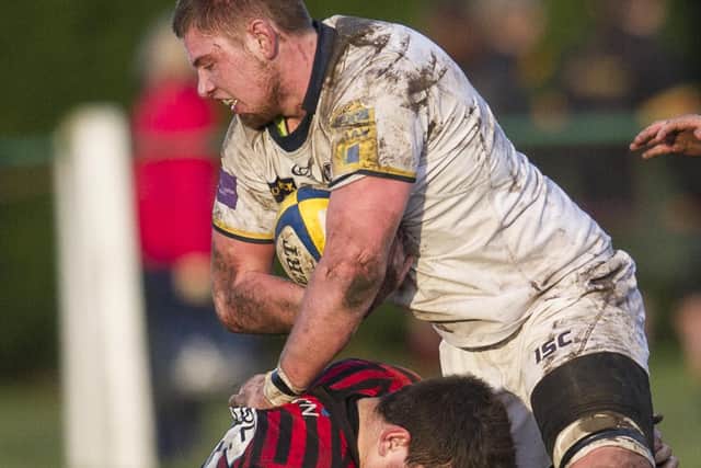 Dan Preston-Routledge in action against Saracens during his Leeds Tykes days. Picture: Allan McKenzie.