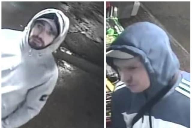 Police have issued CCTV of two men they want to trace over a Doncaster city centre robbery and assault.