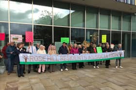 Members of the Rose Hill Residents Association (RHRA) protest plans for 121 homes on the popular beauty spot.