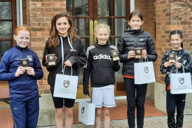 The top five in the U11 girls’ category.