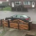 PIcture shows flash flooding in Adwick last night