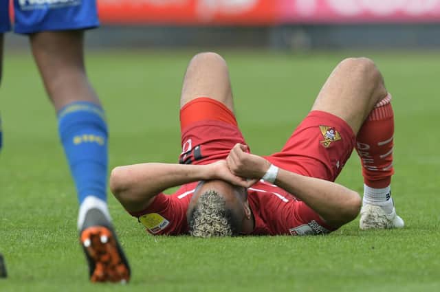 John Bostock shows his disappointment as Rovers slide towards relegation.