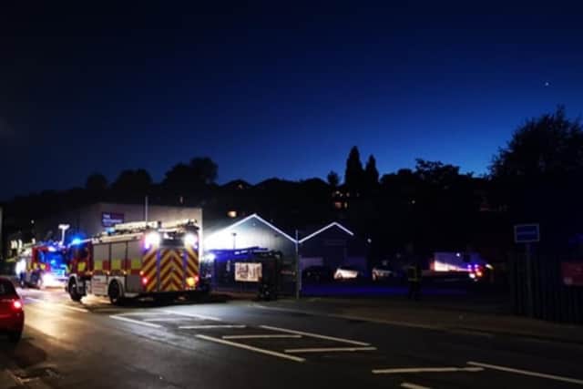 Fire engines outside the Indus on Sheffield Road, Conisbrough. PIcture: Martin Wallsgrove