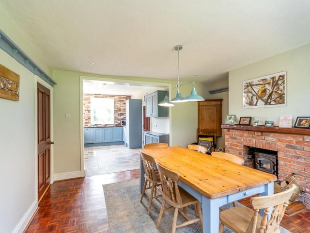 The open plan farmhouse kitchen with breakfast room.